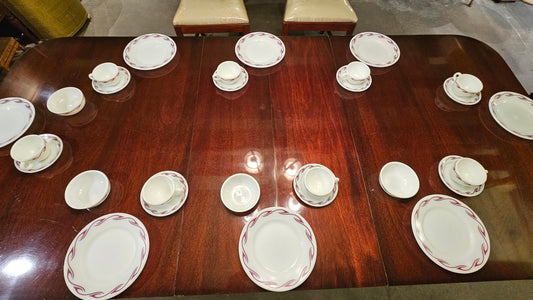 Vintage Red Swirl Dinnerware Set