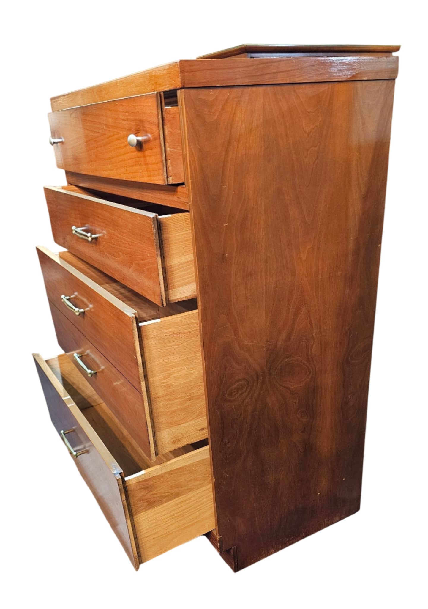 Walnut Dresser with Brass Pulls