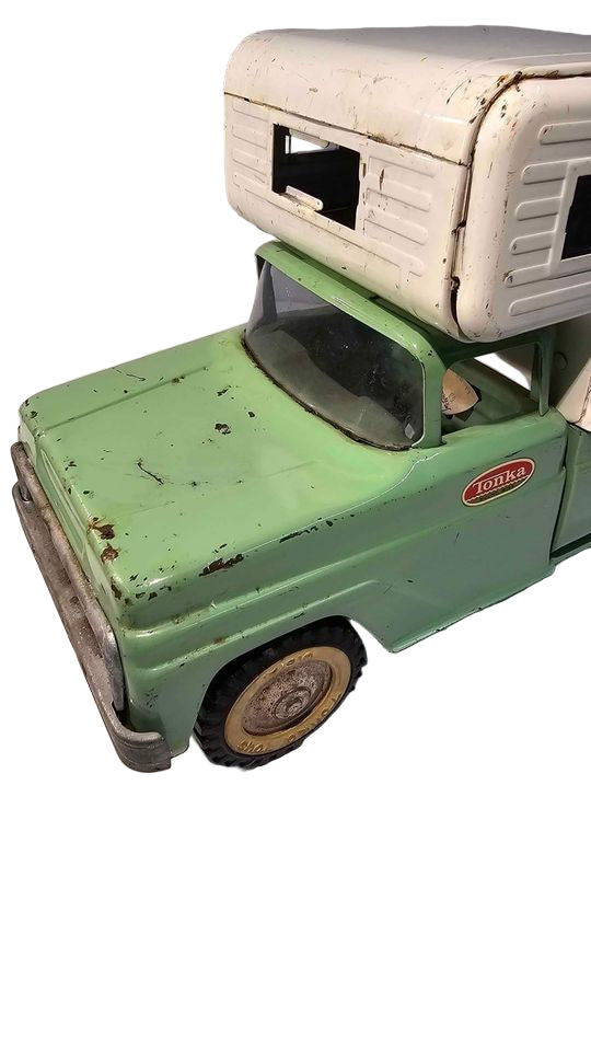 Tonka Toy Camper Pick-Up Truck – 1965 Vintage Metal Toy Vehicle