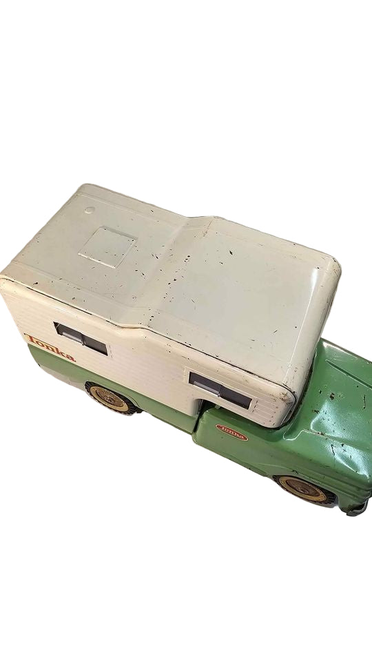 Tonka Toy Camper Pick-Up Truck – 1965 Vintage Metal Toy Vehicle