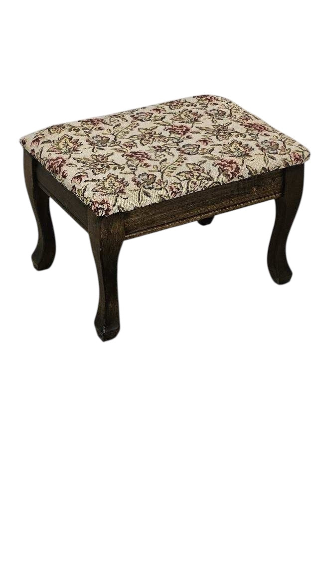 RARE Vintage Electric Heated Floral Upholstered Footstool