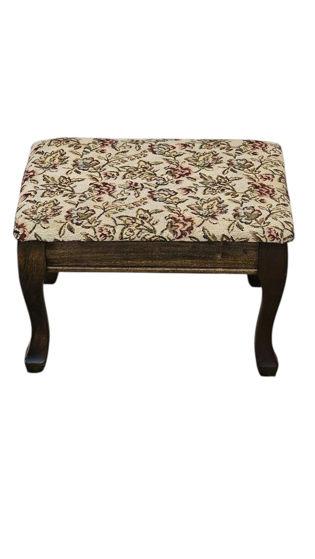 RARE Vintage Electric Heated Floral Upholstered Footstool