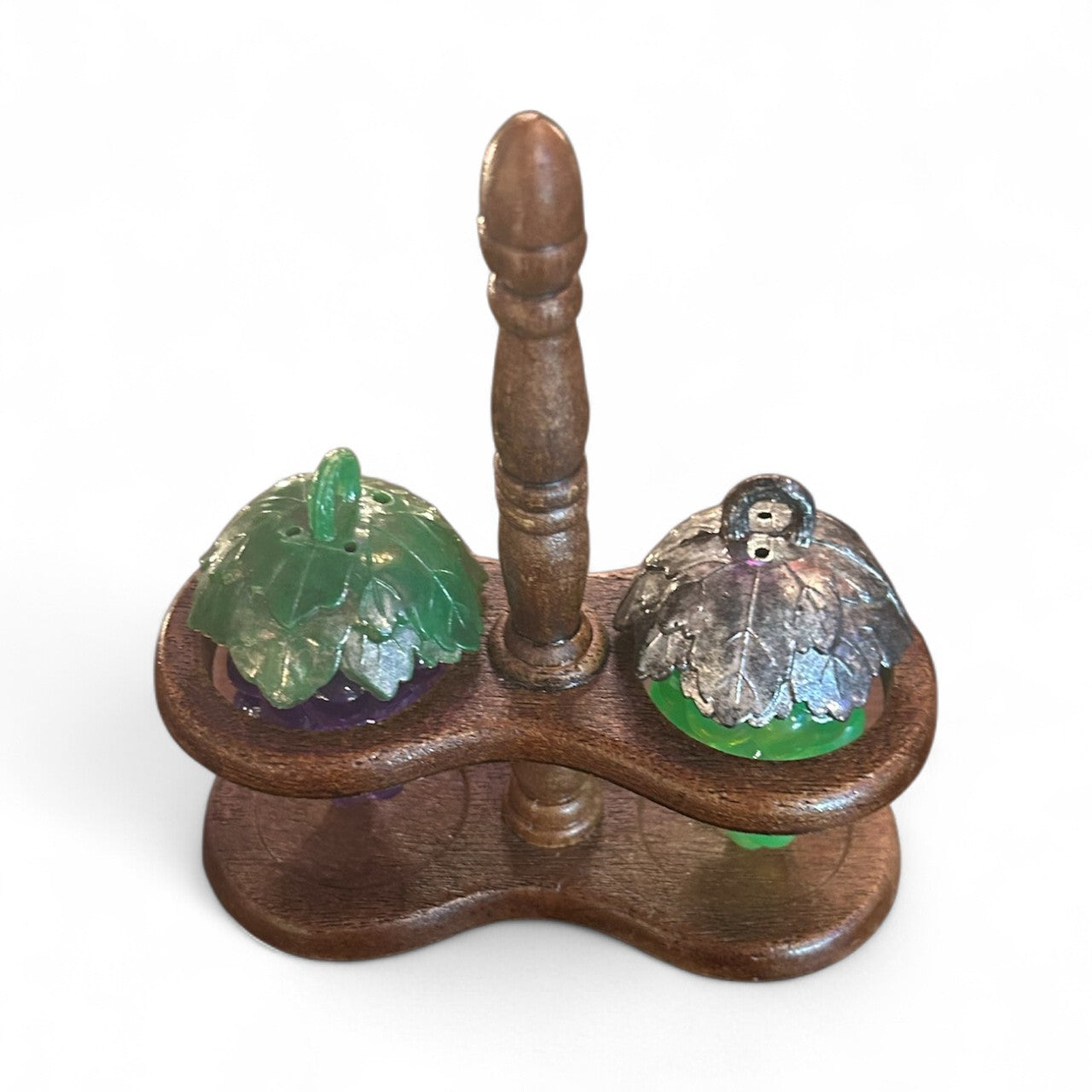 Grape Salt & Pepper Shakers with Wooden Caddy