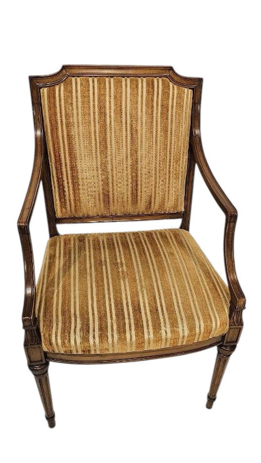 Wooden Armchair – Mustard Yellow Vinyl Upholstery