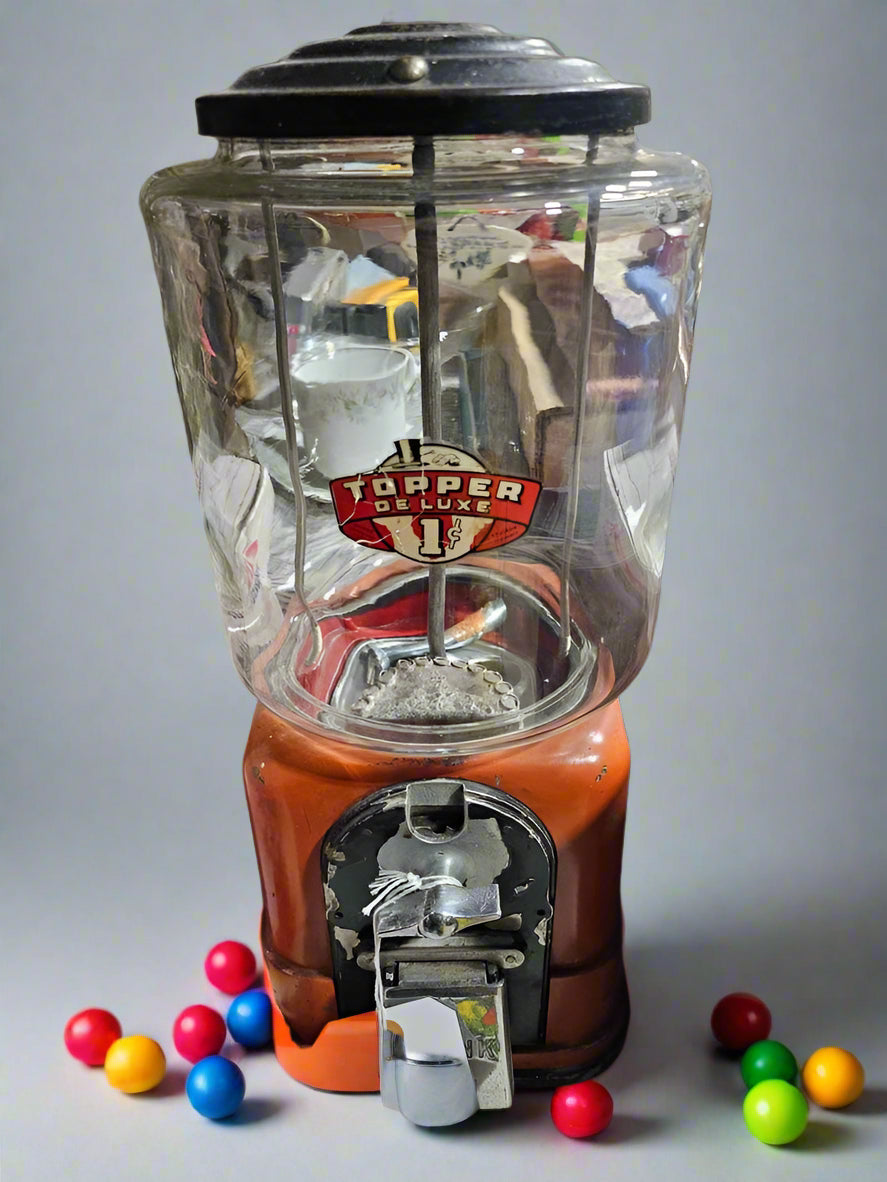 Antique Gumball Machine – Early 20th Century Cast Iron Candy Dispenser