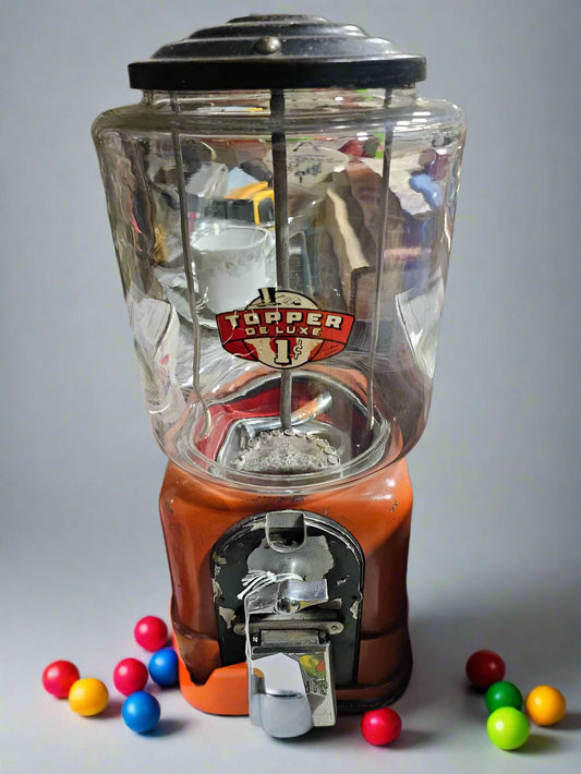 Antique Gumball Machine – Early 20th Century Cast Iron Candy Dispenser
