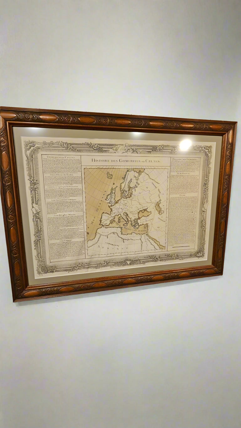French Map – Histoire des Gomerites ou Celtes Framed Print (19th Century)