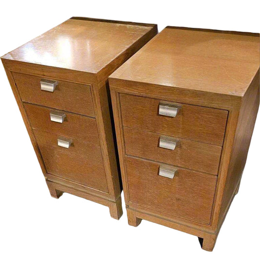 3-Drawer Designer Bedside Tables – Pair of Mid-Century Modern Nightstands