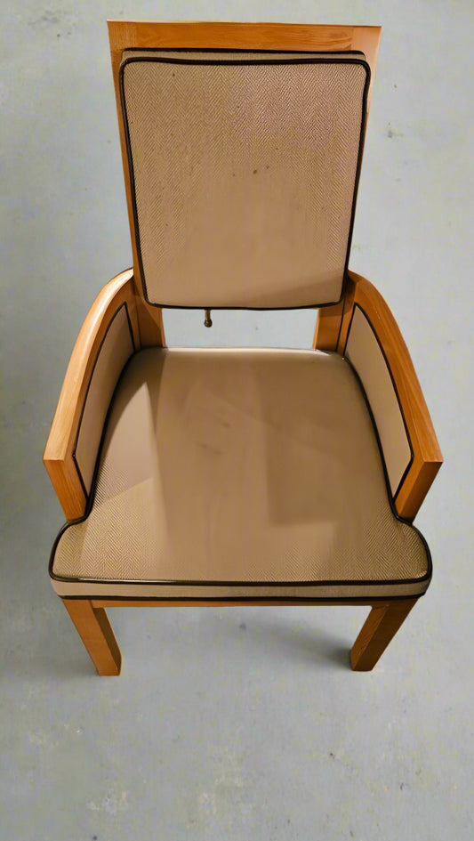 Wooden Desk Chair with Upholstered Seat  – Mid-Century Stanley Office Chair