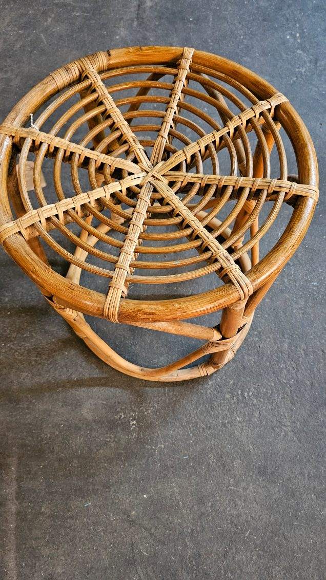1960s Circular, Stout Bamboo Table