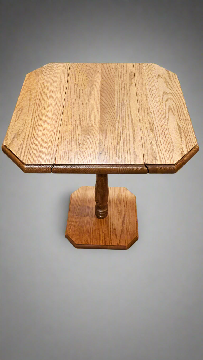 Accent Table – Compact Wooden Tiny Drop-Leaf End Table