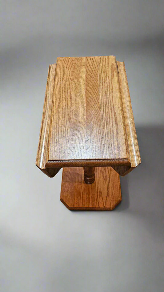 Accent Table – Compact Wooden Tiny Drop-Leaf End Table