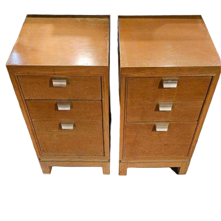 3-Drawer Designer Bedside Tables – Pair of Mid-Century Modern Nightstands