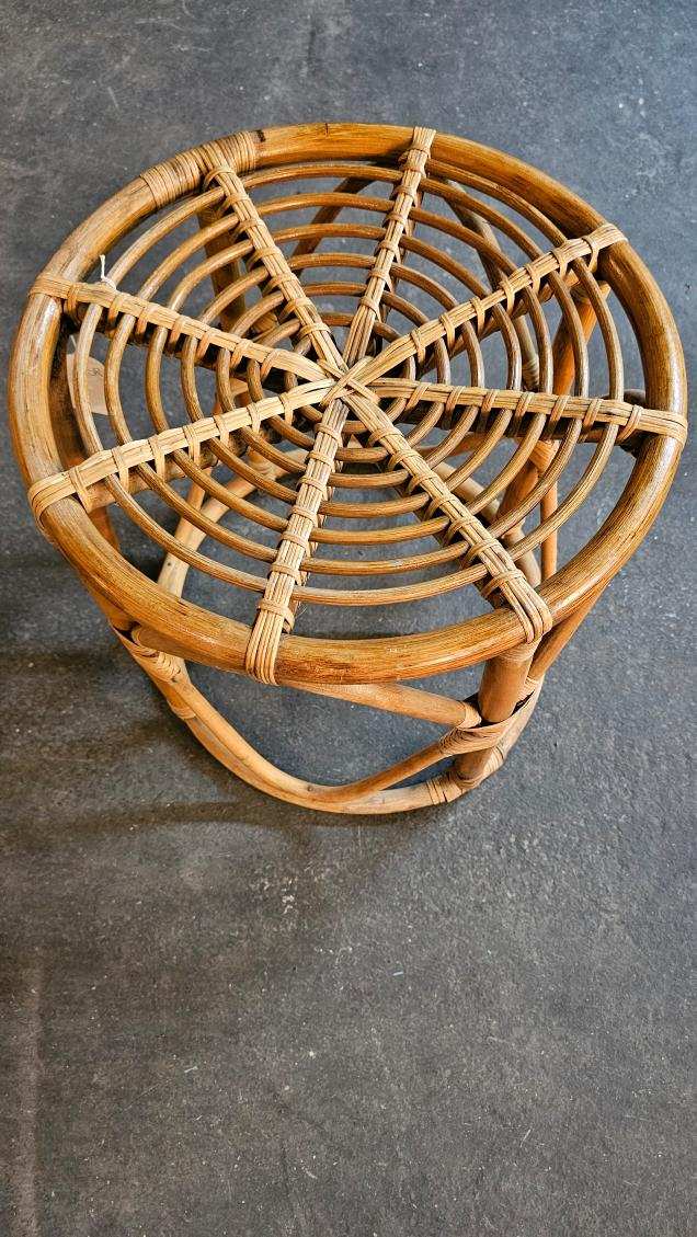 1960s Circular, Stout Bamboo Table