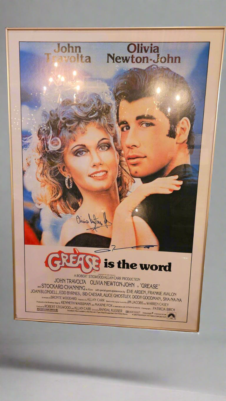 Signed Grease Poster – Framed 1978 Movie Memorabilia