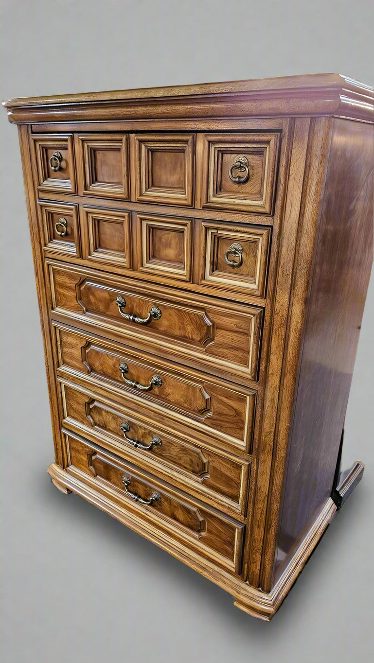 Dresser – Thomasville Six-Drawer Highboy Tall Wooden Chest Dresser – Thomasville Six-Drawer Highboy Tall Wooden Chest
