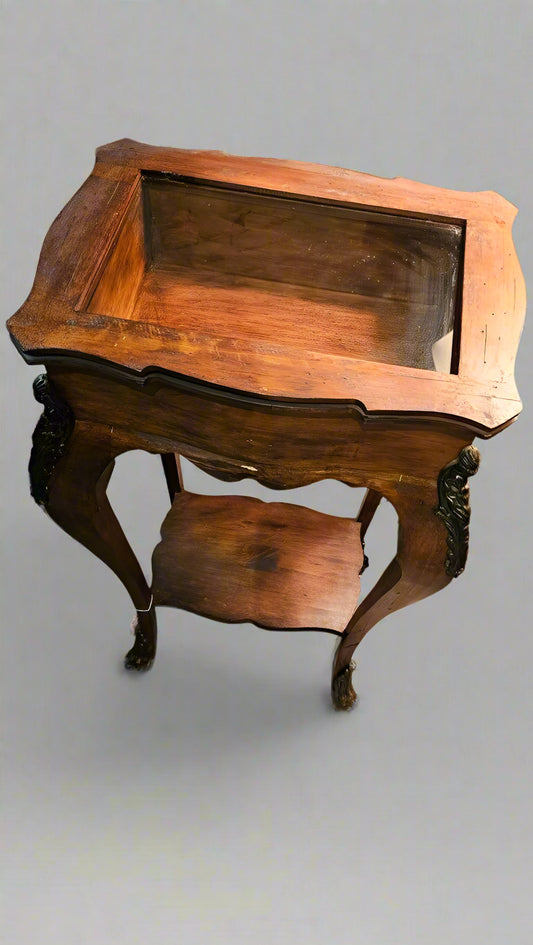 Walter E. Smith Display Case Side Table – Vintage Glass-Top Showcase Table