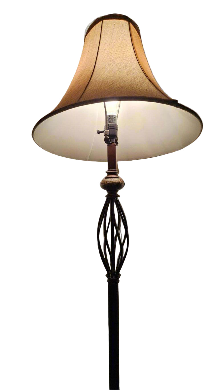 Floor Lamp – Contemporary Metal Swirl Light with Modern Sculptural Base