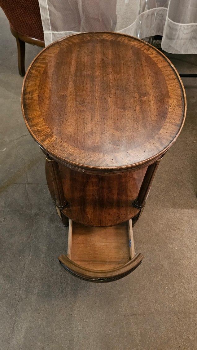 Oval Mahogony Lamp Table with Drawer and Writing Slab