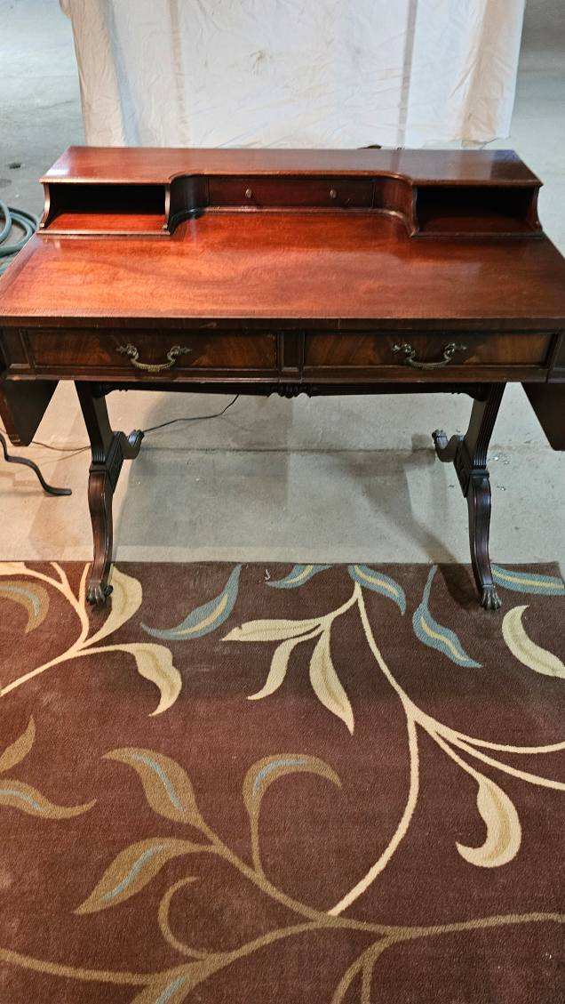 Mahogany Drop Leaf Sides Vintage Writing Desk