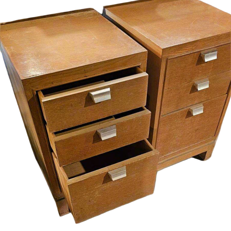 3-Drawer Designer Bedside Tables – Pair of Mid-Century Modern Nightstands