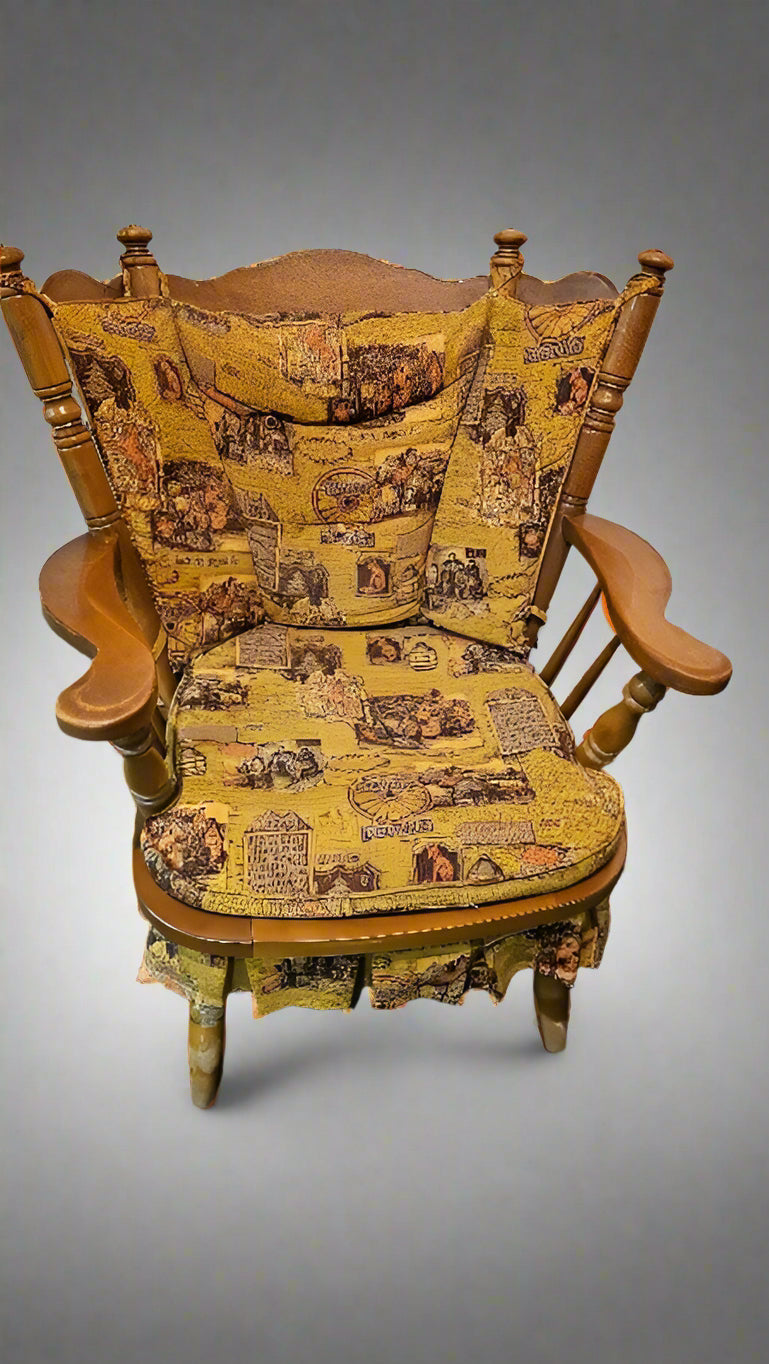Rocking Chairs – Pair of Amish Wooden Spring Handcrafted Porch or Indoor Rockers