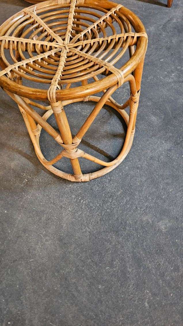 1960s Circular, Stout Bamboo Table