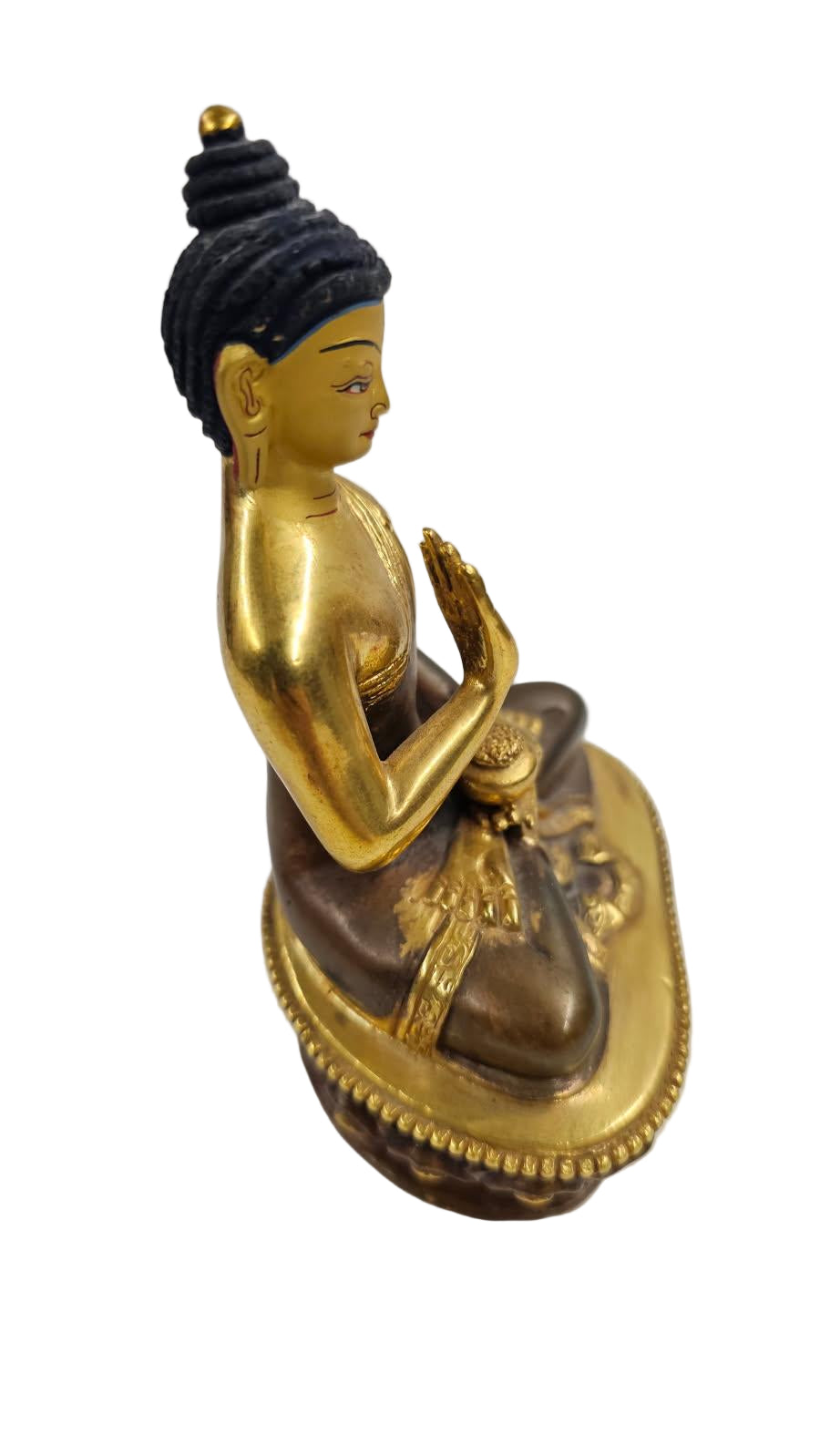 Tibetan Buddhist Art Sculpture - Partially Gold-Plated Shakyamuni Buddha Bronze Statue