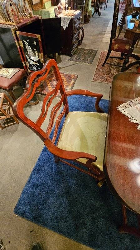 Dining Table Set with 6 Chairs & 3 Leaves – Duncan Phyfe Style Extension Table