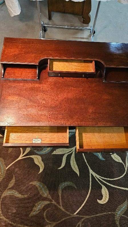 Mahogany Drop Leaf Sides Vintage Writing Desk
