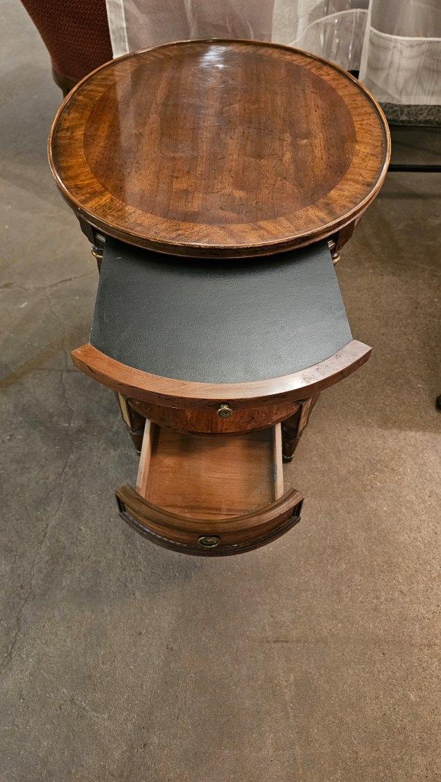 Oval Mahogony Lamp Table with Drawer and Writing Slab