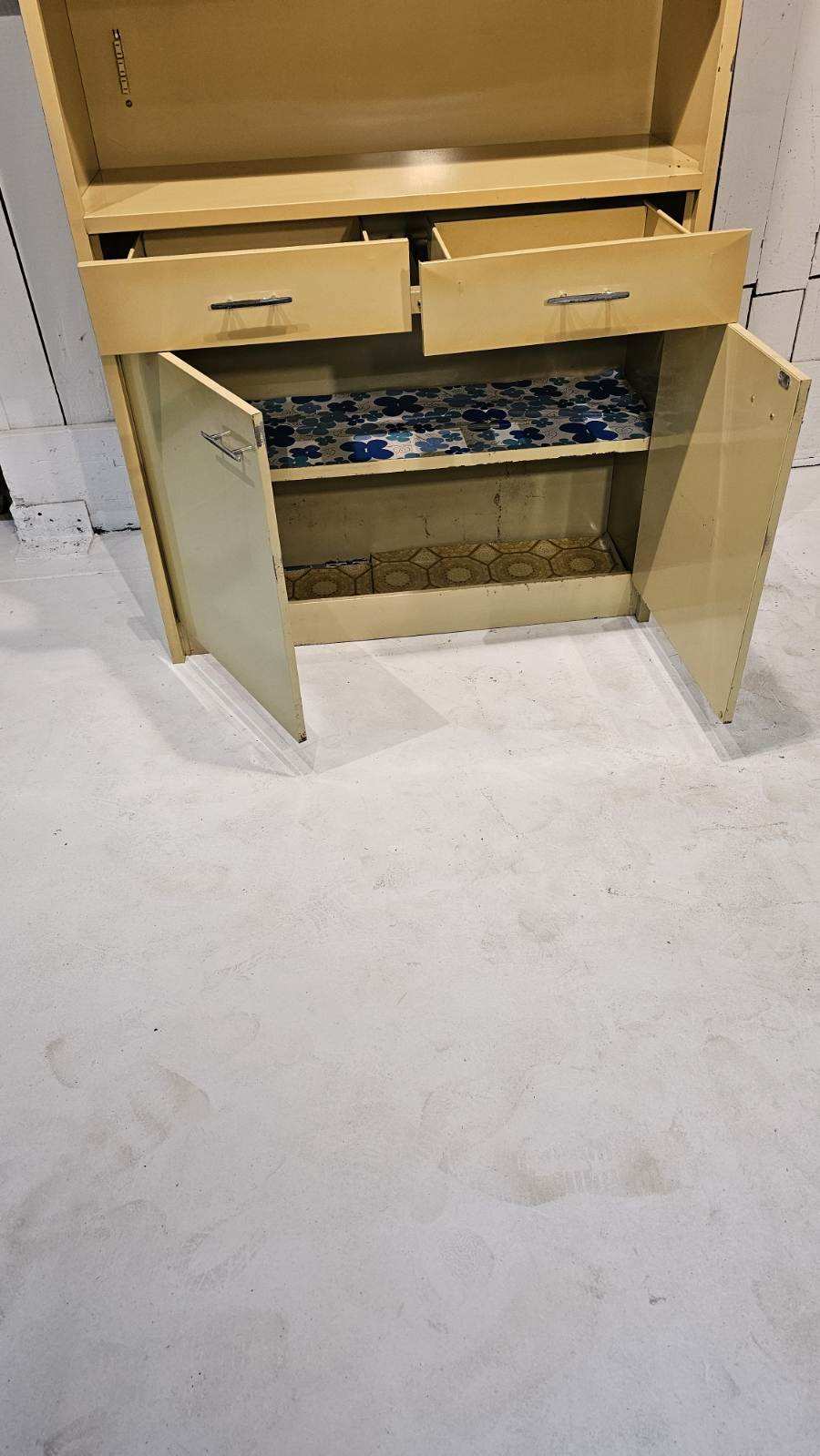 Harvest Gold Metal Enamel Storage Cabinet