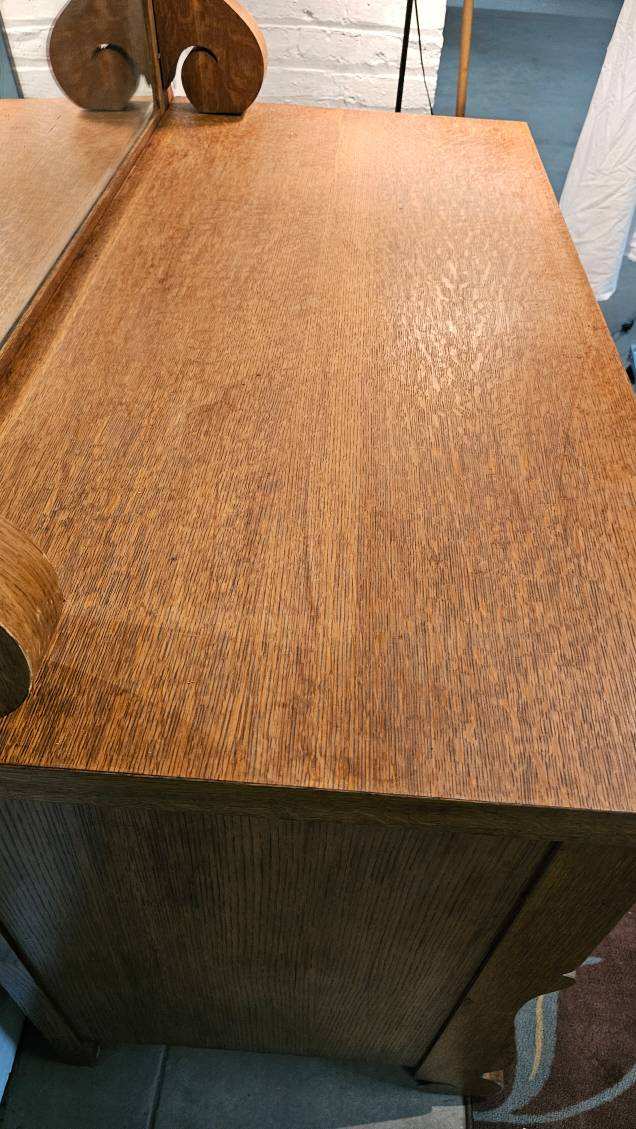 Buffet with Mirror – 19th Century Sideboard Cabinet Empire Tiger Wood