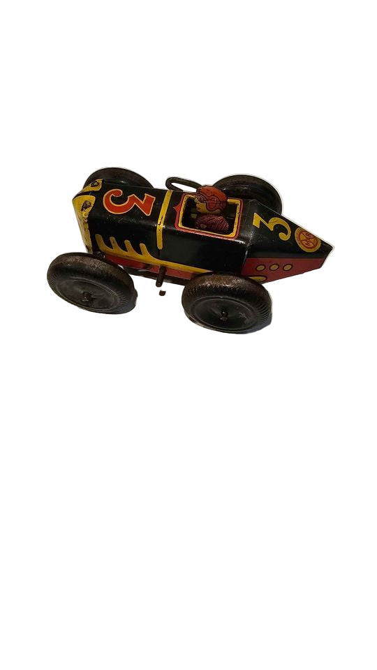 1940s Marx Toy Racer – Vintage Wind-Up Tin Car Collectible with Original Paint