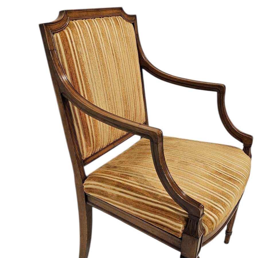 Wooden Armchair – Mustard Yellow Vinyl Upholstery