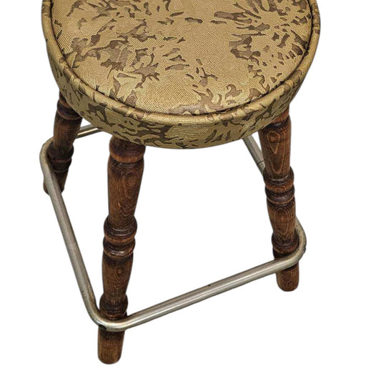 Stool with Groovy Green and Yellow Pattern