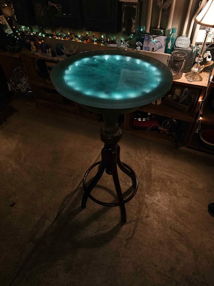 Refinished, Antique Bar Table and Stools