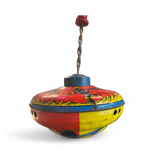 1960s Space Age Spinning Top – Ohio Art Tin Lithograph Astronaut Toy