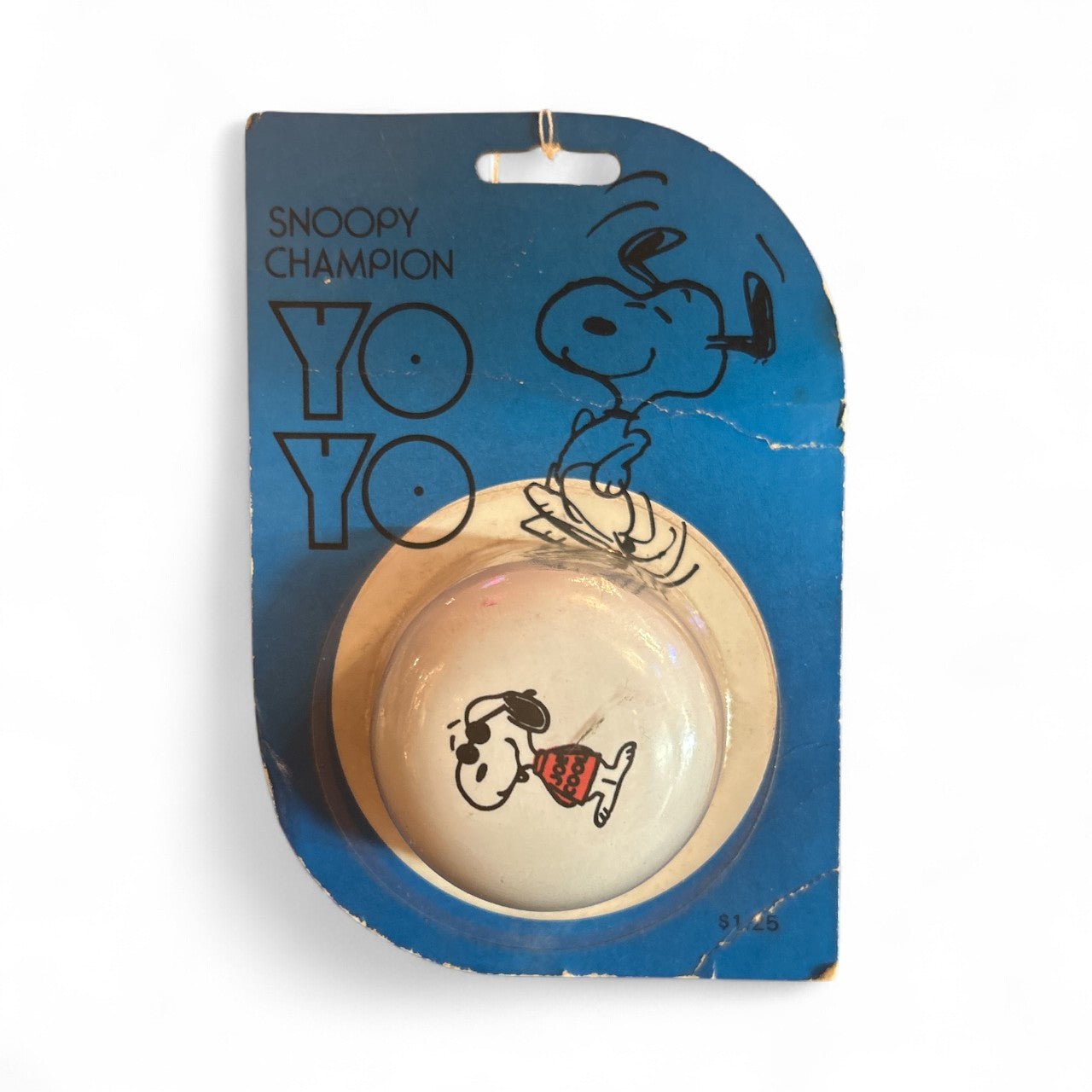 1970s Snoopy Yo-Yo – Hallmark Red, White & Blue Top Hat Design, New in Package