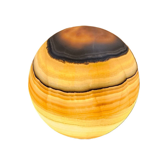 Onyx Globe Lamp – Hand-Carved Alabaster Sphere Light