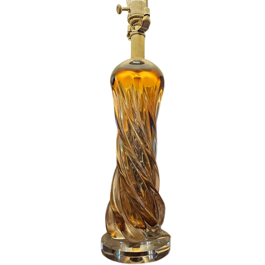 Amber Swirl Glass Table Lamp