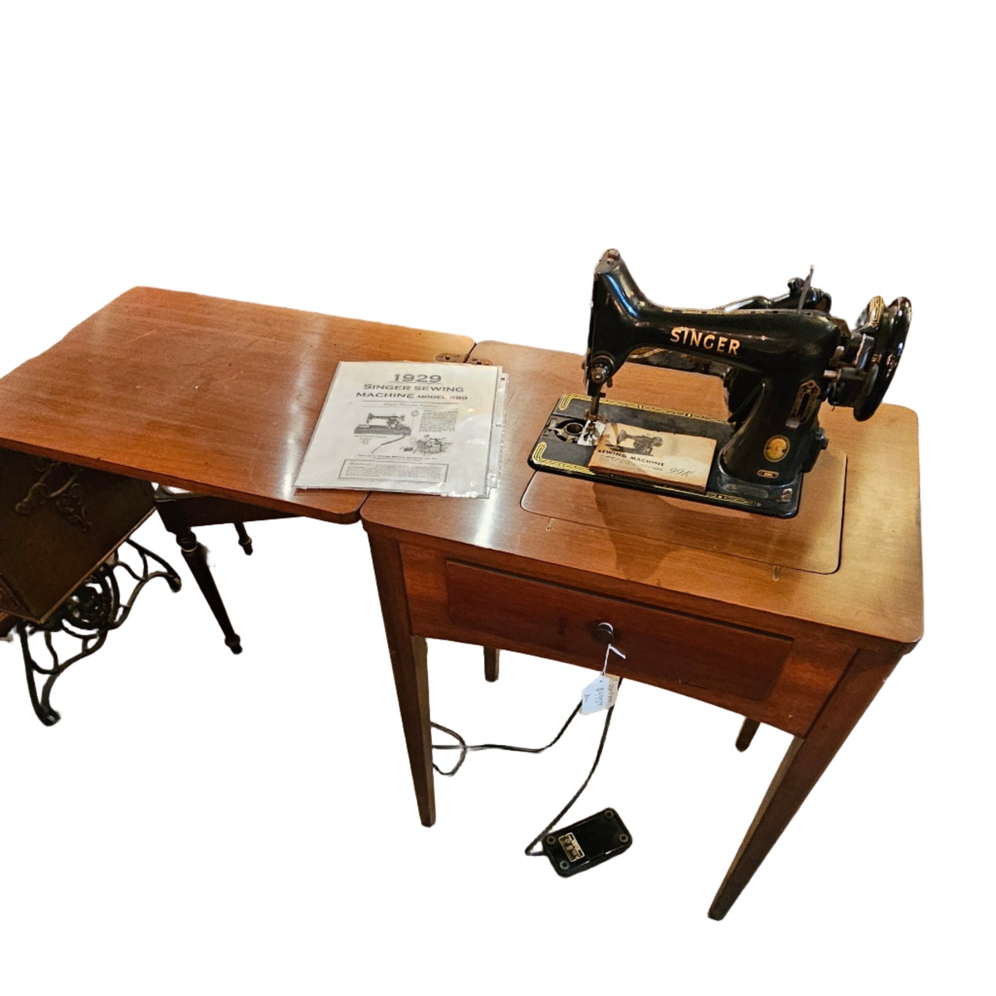 1929 Singer Model 99K Sewing Machine + Original Wood Cabinet