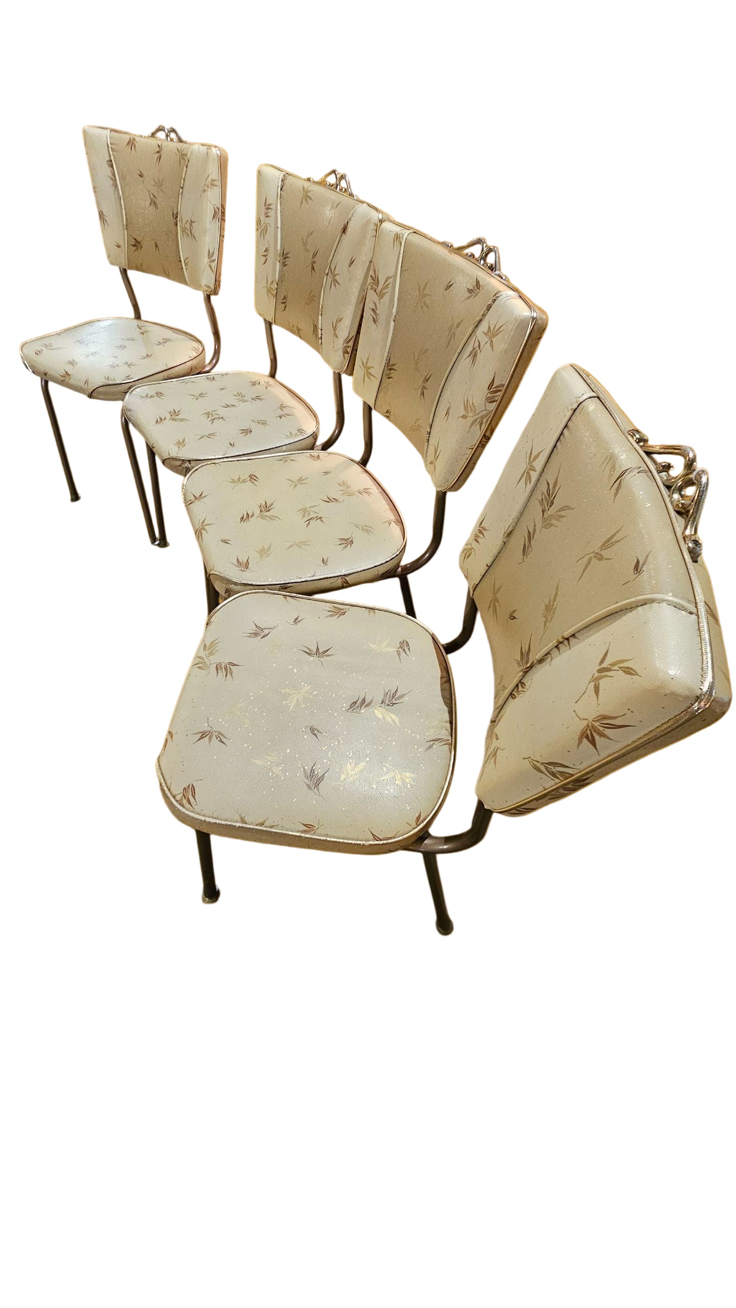 1950s Dinette Chairs – Mid-Century Vinyl & Metal Kitchen Dining Set