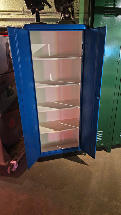 Vintage Blue Steel Storage Cabinet