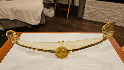 Elongated Amber Art Glass Centerpiece