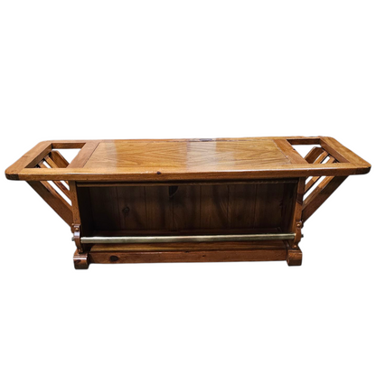 Coffee Table | Rustic Pine & Brass Spindle