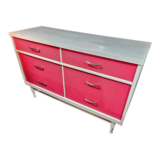 Dresser | Modern Pink & White 6-Drawer