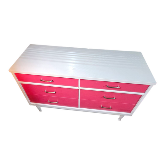 Dresser | Modern Pink & White 6-Drawer