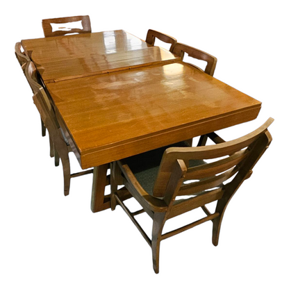 Dining Table, 6 Chairs | Mid-Century Modern Expandable