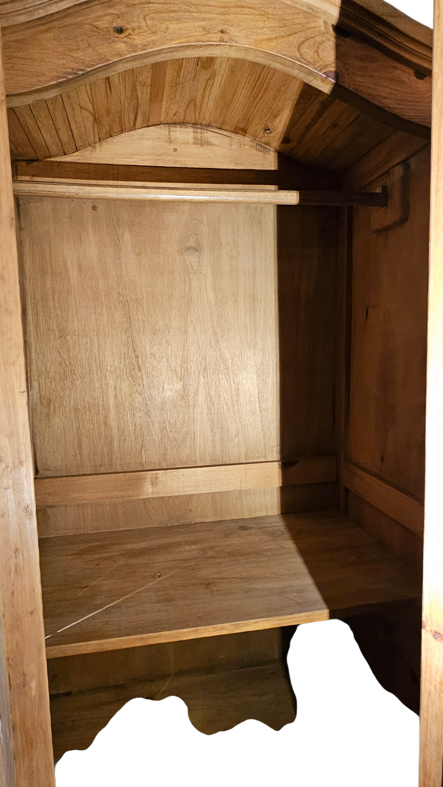 Solid Wood Wardrobe Armoire with Paneled Doors & Hand-Forged Hardware